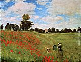Poppies of Toscano I Paintings - Corn Poppies by Claude Monet